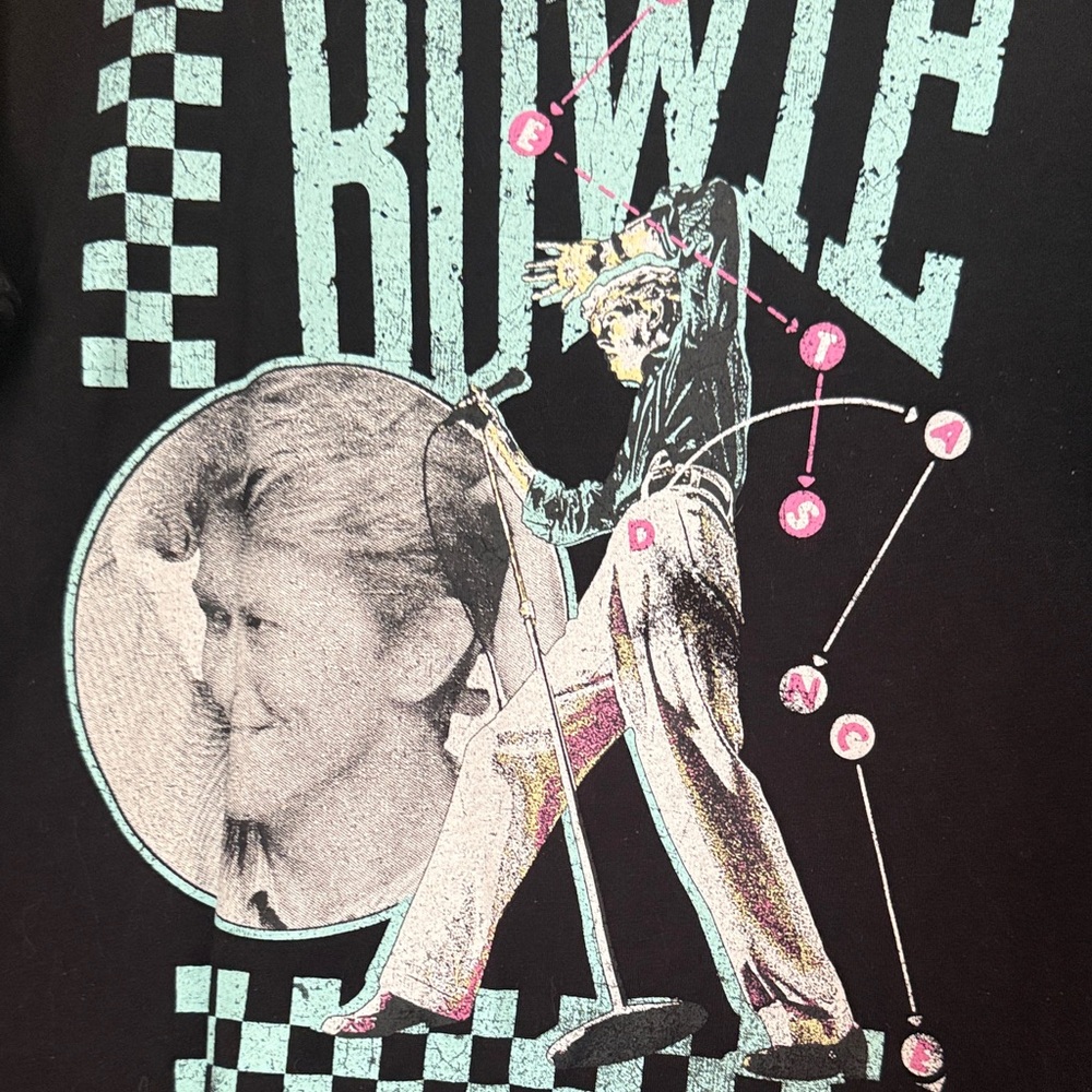 Hybrid Black David Bowie Graphic T-Shirt - Picture 2 of 5